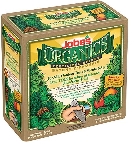Jobe’s Organics All Purpose Fertilizer Spikes, Easy Plant Care Fertilizer for Vegetables, Flowers, Shrubs, Trees, and Plants, 50 Count