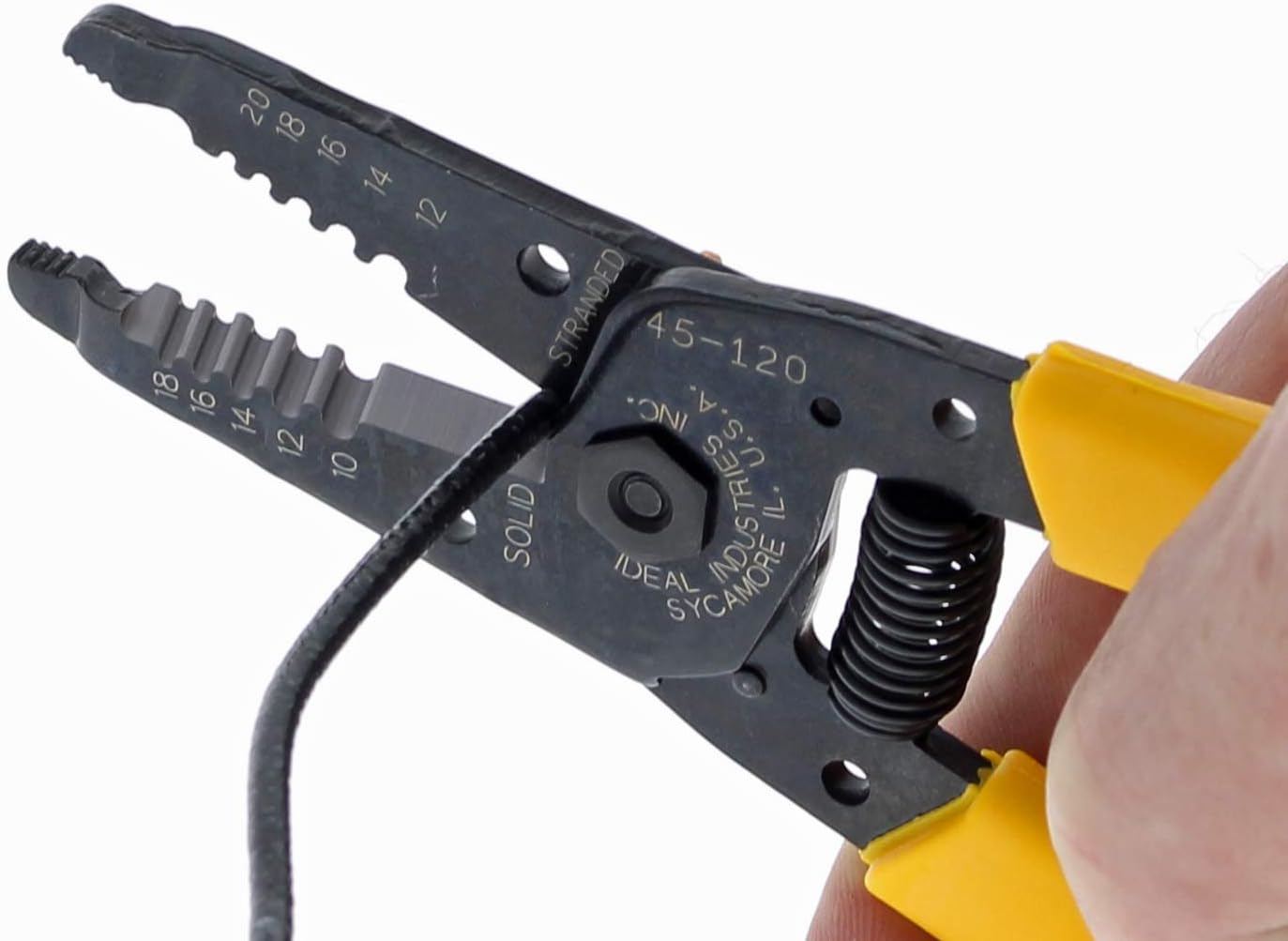 IDEAL Electrical Reflex Super T-Stripper Wire Strippers, 8–16 AWG Solid, 10–18 AWG Stranded, Ergonomic Wire Cutter and Stripping Tool with Textured Sleeves, Locking Handle