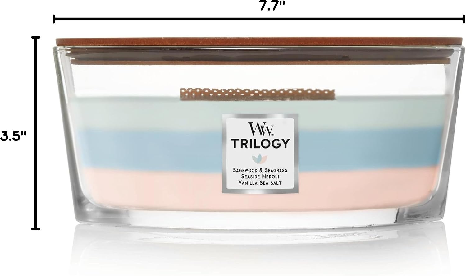 WoodWick Café Sweets Trilogy Holiday Candle Gifts for Women and Men, 9.7 oz Medium Hourglass Trilogy Candle with Crackling Wick