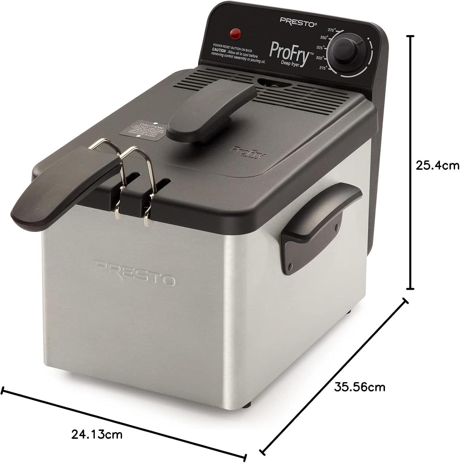 National Presto 05461 Stainless Steel Pro Fry Immersion Element Deep Fryer,Silver, 15.40 x 11.60 x 10.60 inches