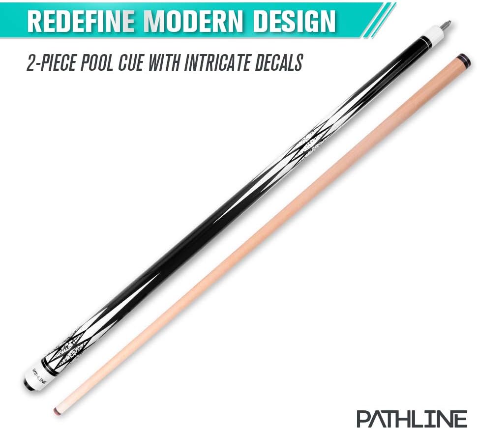 Pool Cue Stick - 58 inch Maple Billiard Pool Stick (Multicolour) | Imitation Turquoise Design, 18-21oz Weight Options, 13mm Leather Tip, For Beginner & Intermediate Player