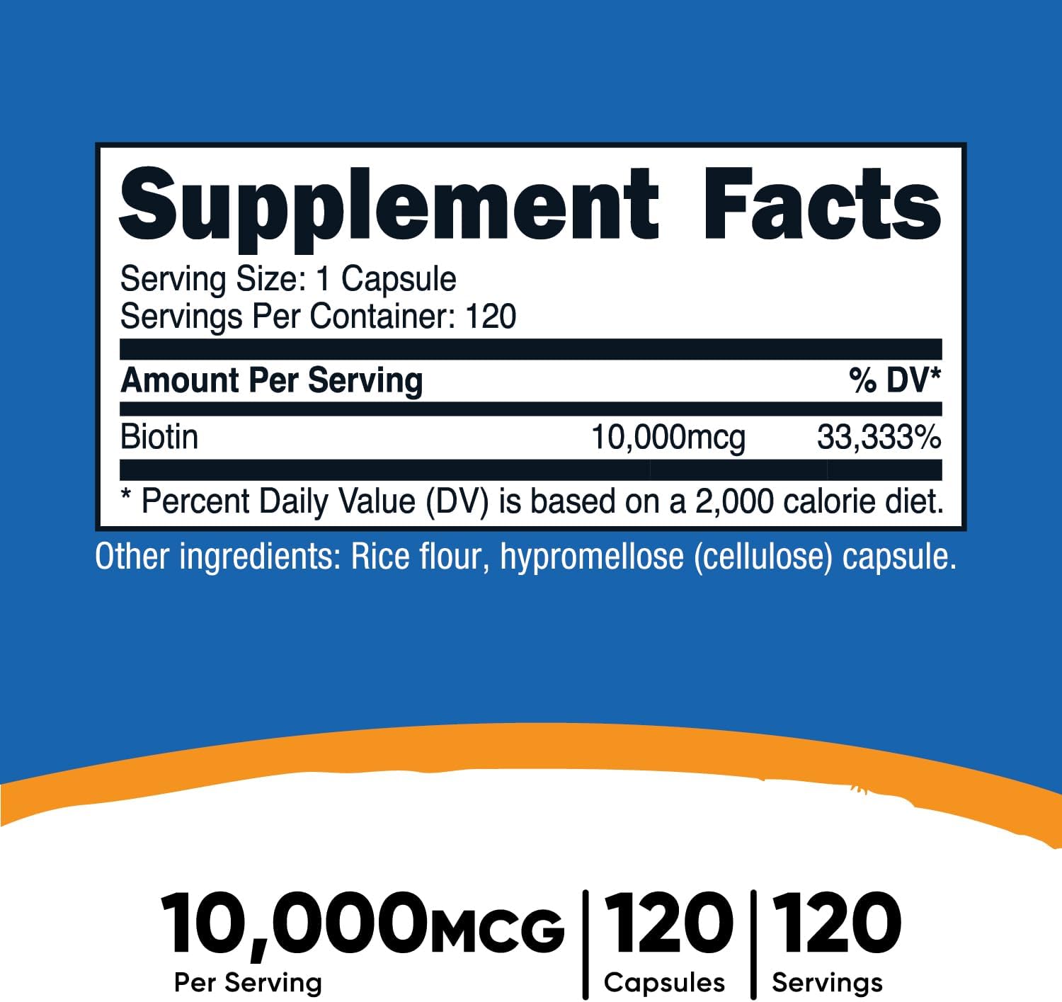 Nutricost Biotin (Vitamin B7) 10,000mcg (10mg), 240 Capsules, Quick Release | Vegetarian, Gluten Free, GMO-Free