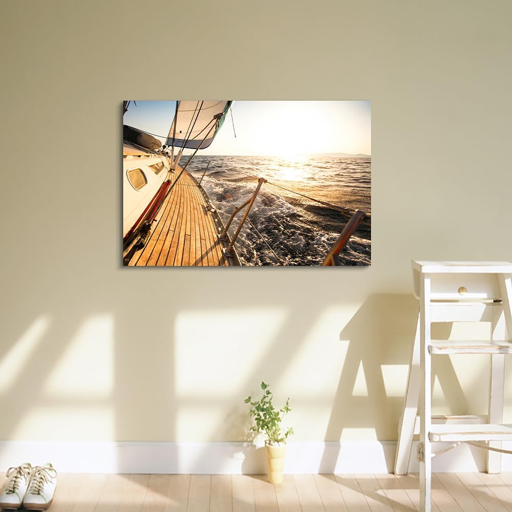 Hardy Gallery Ocean Wave Canvas Wall Art Coastal Decor 16x11 Inch