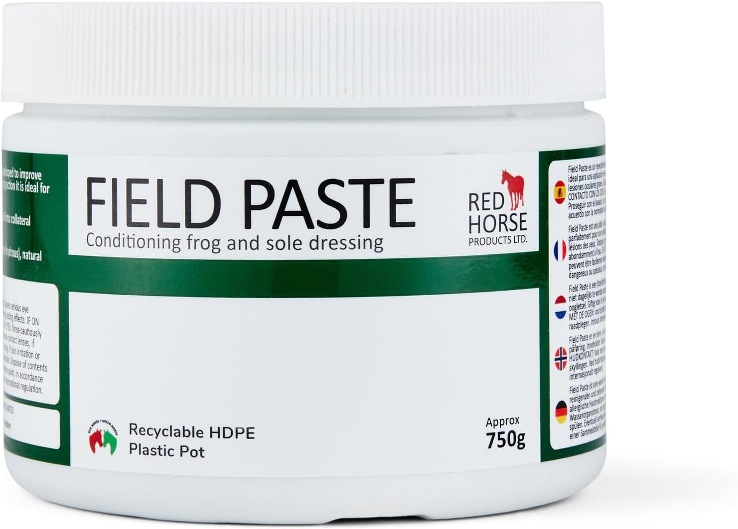 Field Paste - Antimicrobial/Antifungal Horse Hoof Sole & Frog Dressing (750g) | Hoof Thrush Treatmentl | Sole & Frog Active Clay | Non-caustic | Red