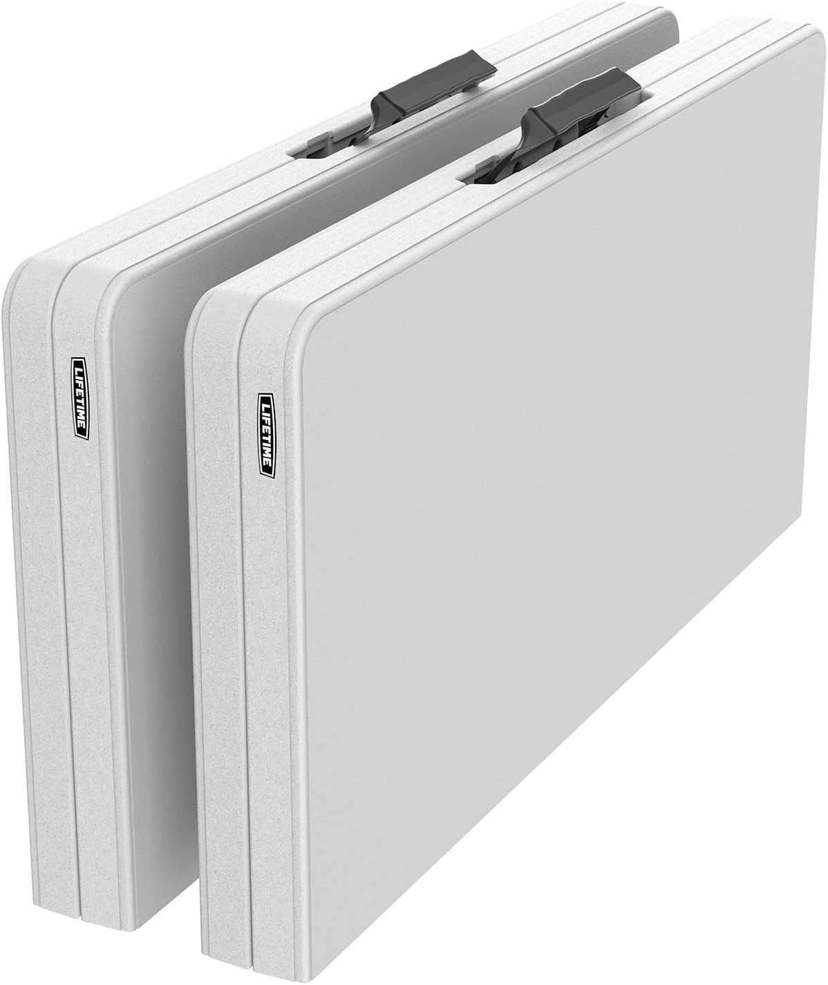 LIFETIME 280228 37-Inch Square Fold-in-Half Table, White Granite Top with Gray Frame