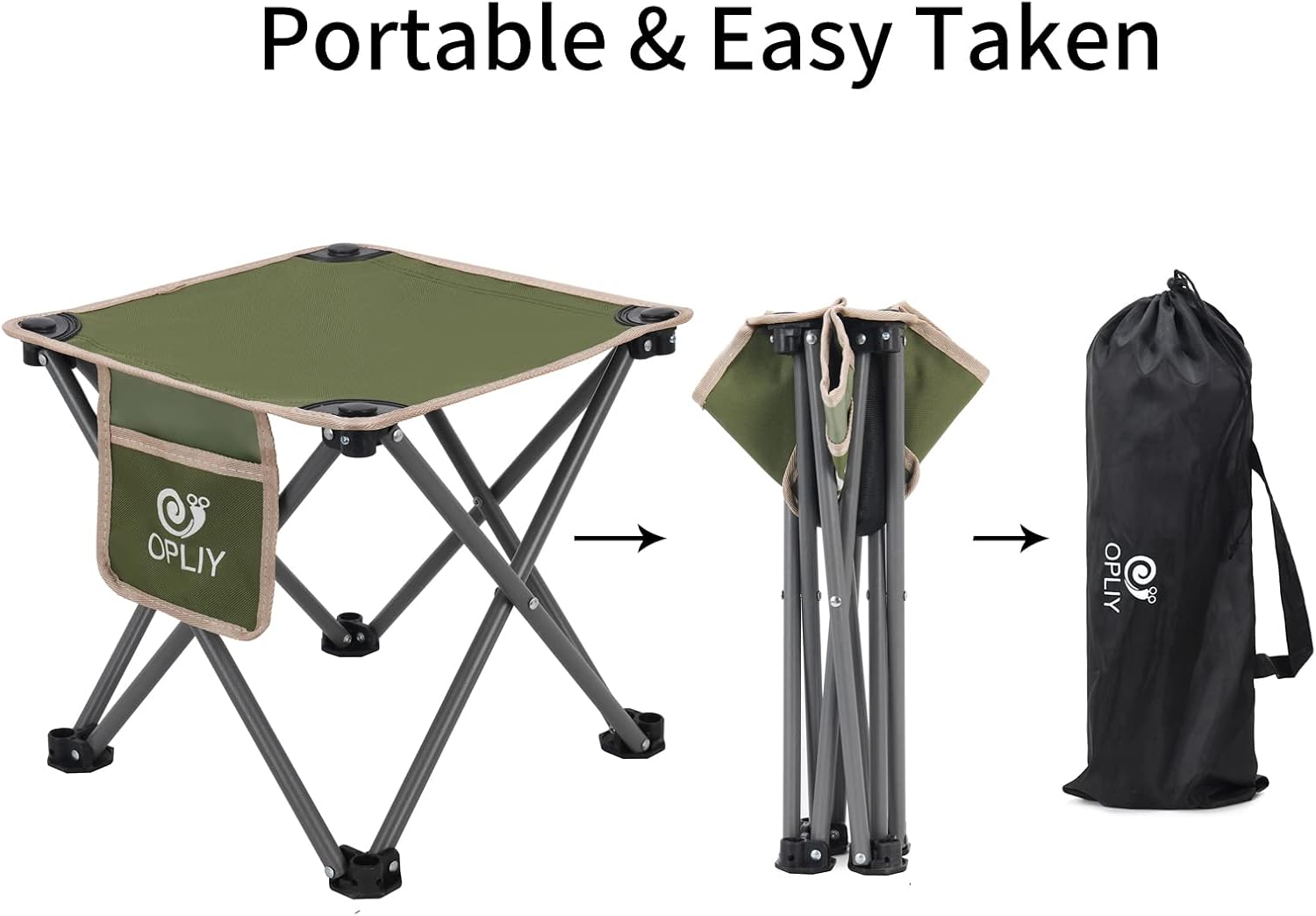 Opliy Camping Stool, Folding Small Chair Portable Camp Stool for Camping Fishing Hiking Gardening and Beach, Camping Seat with Carry Bag (Blue-Leaf)