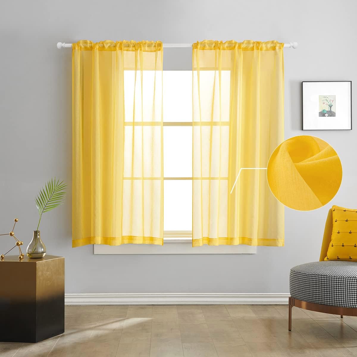 Off White Semi Sheer Curtains 72 Inches Long Faux Linen Off White Sheers Curtain for Bedroom Living Room Girls Kids Room 2 Panels 52x72 Inch Length
