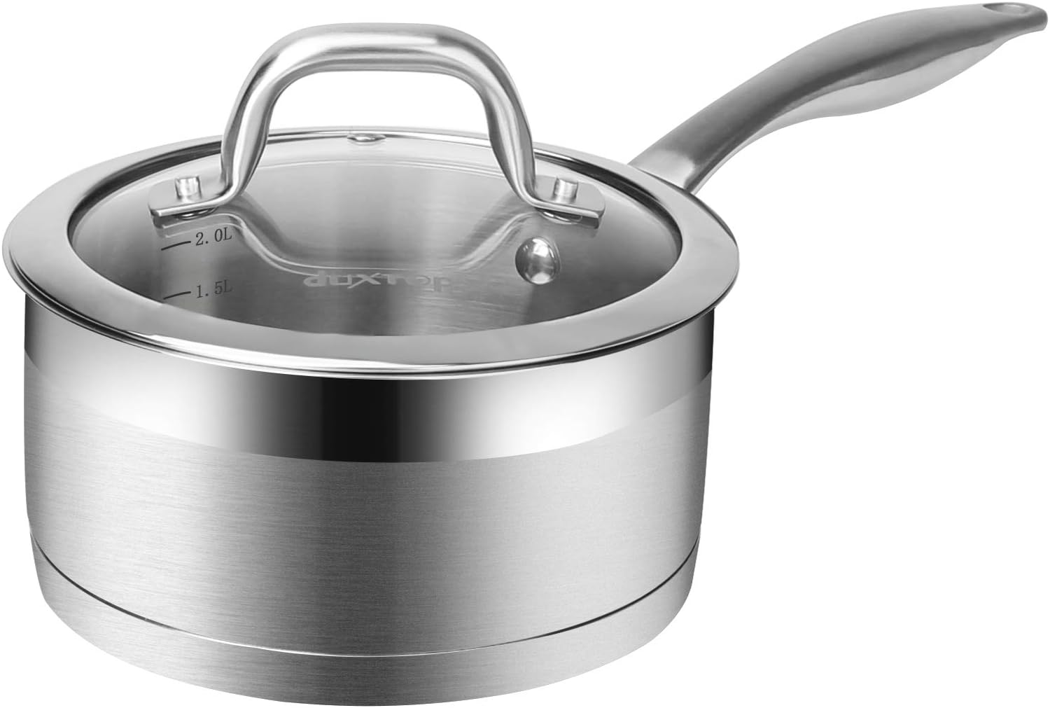 Duxtop Stainless Steel Sauce Pan with Lid, 2.5 Quart Induction Cooking Pot | Saucepan with Stay-Cool Handle, Impact-Bonded Base for Even Heating