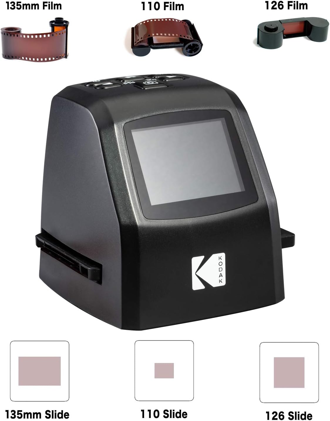 KODAK Mini Digital Film & Slide Scanner, 35mm, 126, 110, Super 8, 2.4" LCD