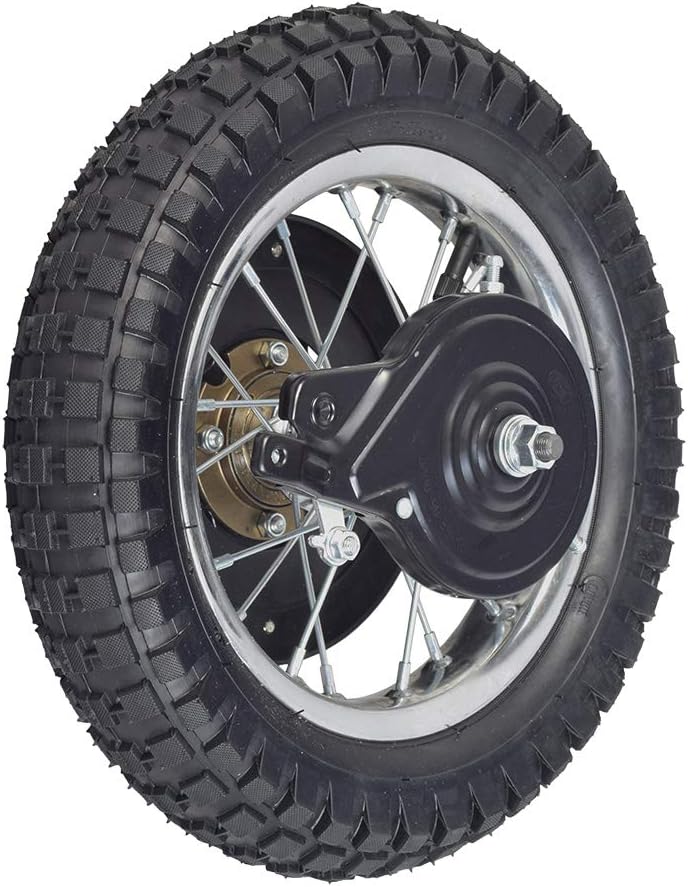 AlveyTech Rear Wheel Assembly for Razor MX350 (Versions 23+) and MX400 (Versions 19+) Dirt Rocket Bikes - Replacement Wheels with 12-1/2"x2.75 Tire