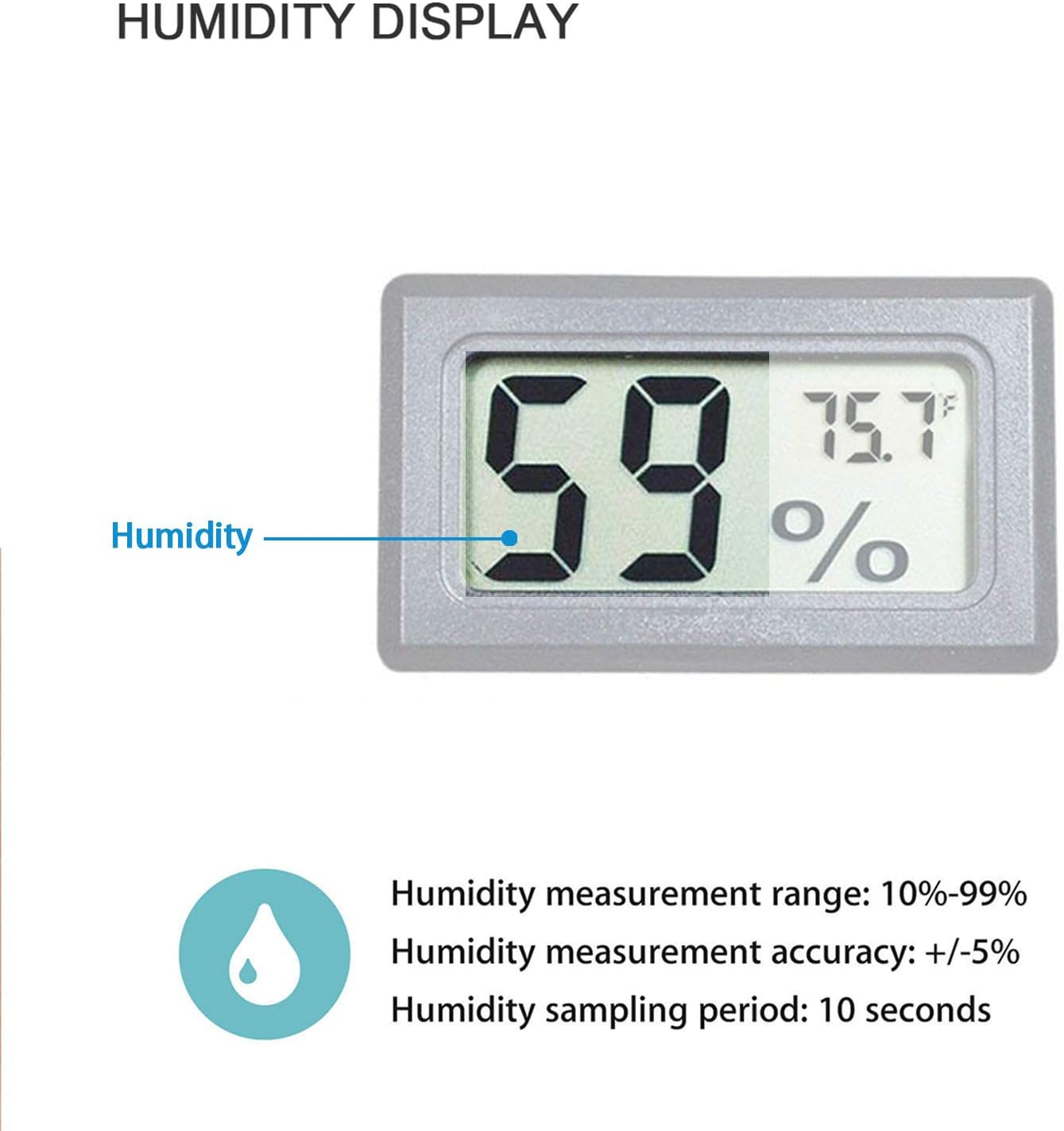 4-Pack Mini Indoor Temperature Humidity Meters Digital Gauge