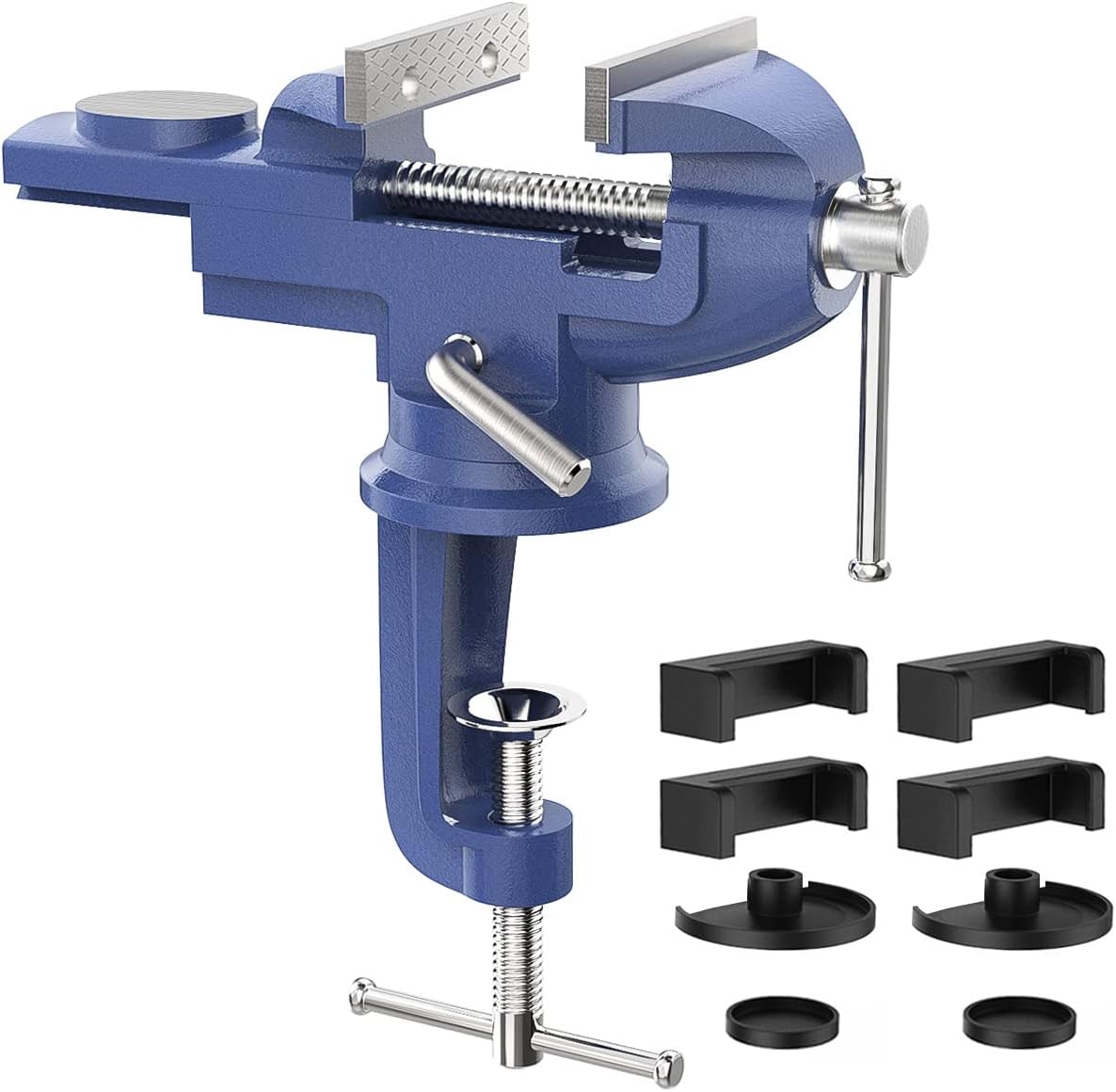 Housolution Universal Table Vise 3 Inch, 360°Swivel Base Bench Clamp