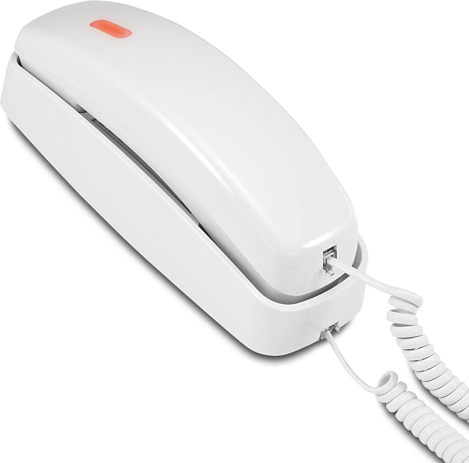 AT&T Trimline Corded Phone, No AC Power Needed, Extra Large Buttons, Visual Ringer, Lighted Keypad, 10-Number Speed Dial, Wall Mountable, White | 213