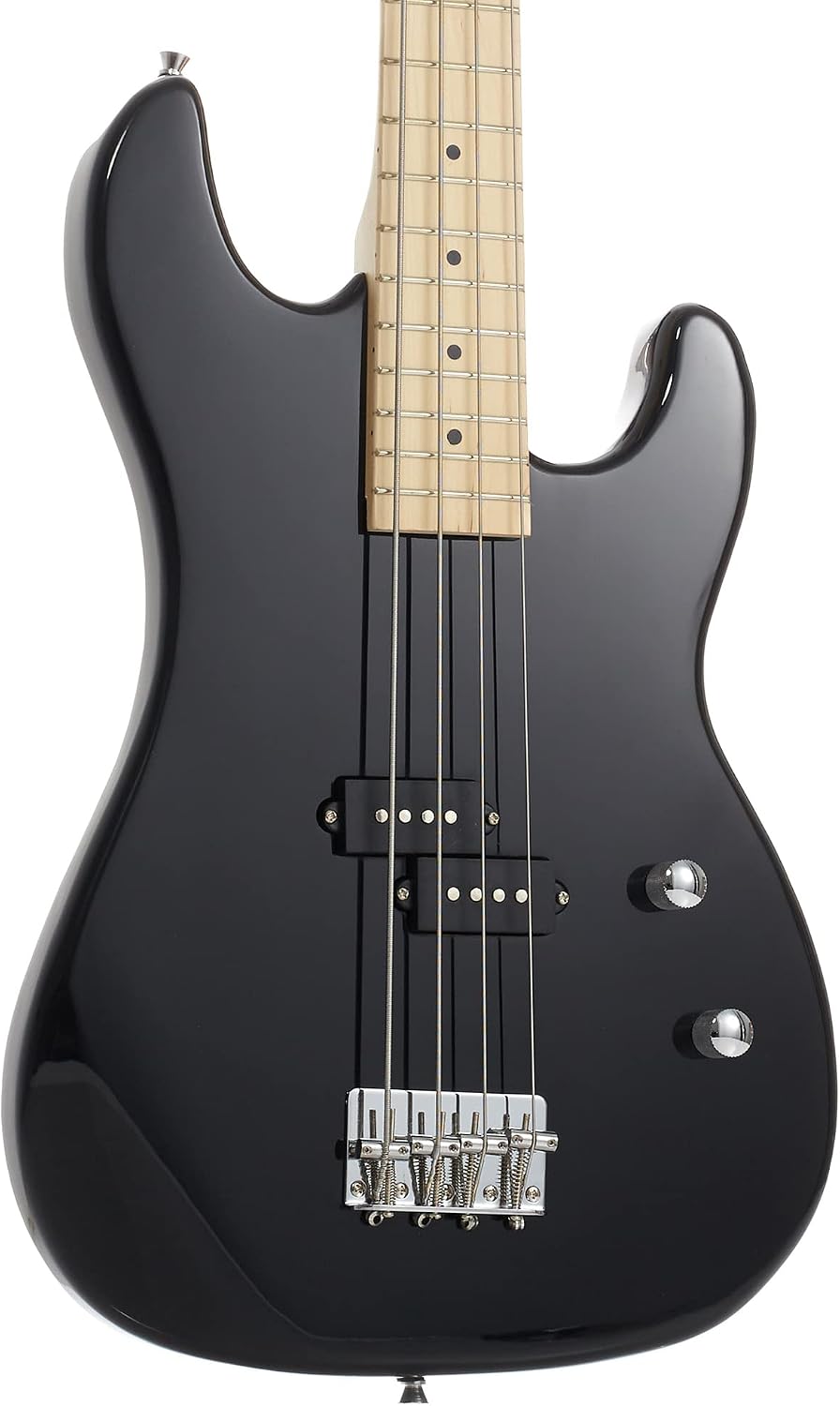 Full Size Electric Bass Guitar with 15-Watt Amp, Black - 4 String Right Handed Beginner Kit with Gig Bag and Accessories