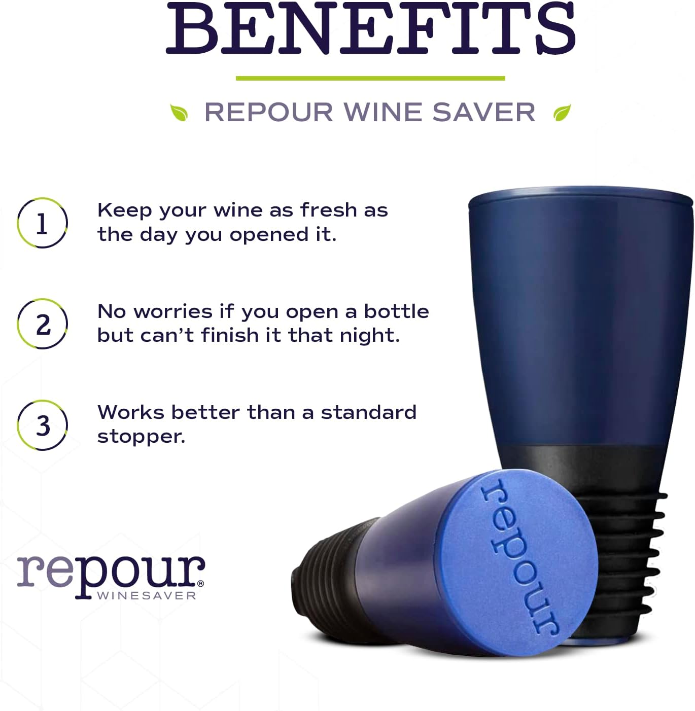 Wine Saver - Wine Preserver and Stopper - Removes Harmful Oxygen from your Wine Simply and Effectively - Indigo Blue 4 Pack