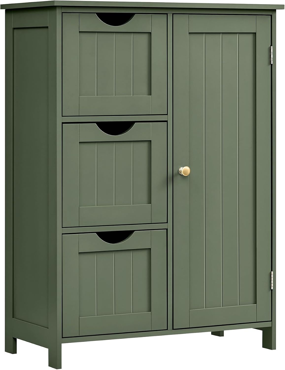 VASAGLE Floor Storage Cabinet, Freestanding Storage Unit with 3 Drawers, 1 Adjustable Shelf, for Bathroom Living Room Dining Kitchen, 11.8 x 23.6 x 31.5 Inches, Cloud White UBBC049WH01S
