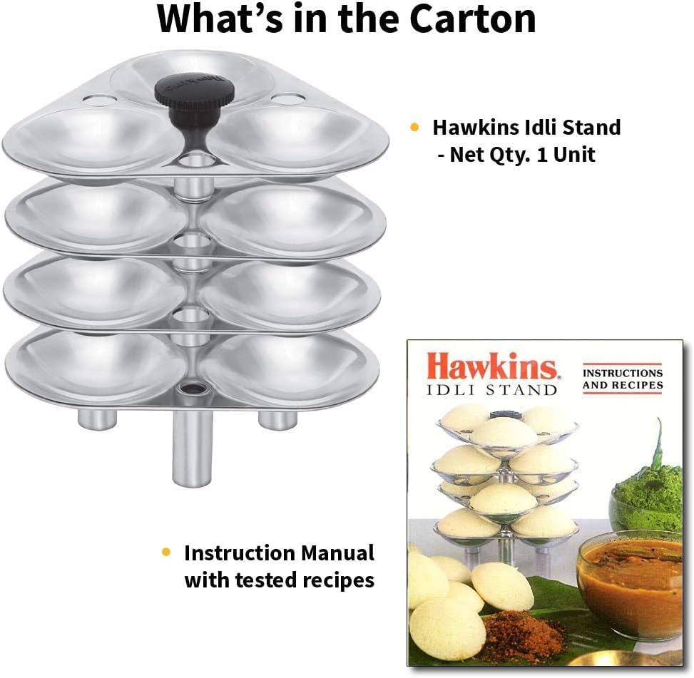 Hawkins Idli Stand for Pressure Cooker, 5-Liter, Small, Metallic