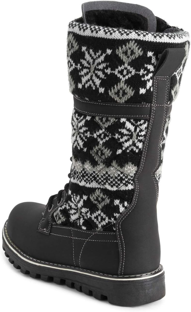 POLAR Womens Faux Fur Warm Thermal Waterproof Outdoor Walking Snow Winter Rubber Sole Calf Boots