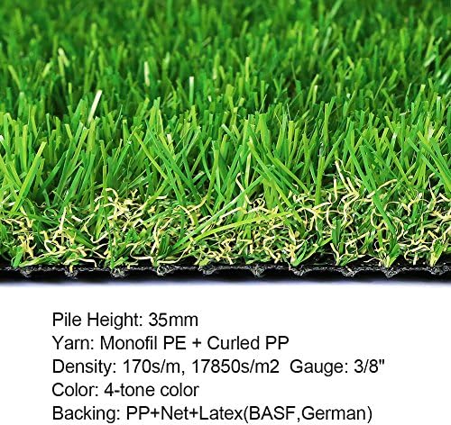 SunVilla Artificial Grass Square Tiles - 12 x 12 Inch Small Turf Grass Craft Piece Indoor Outdoor Wall Decorations for Wedding, Christmas