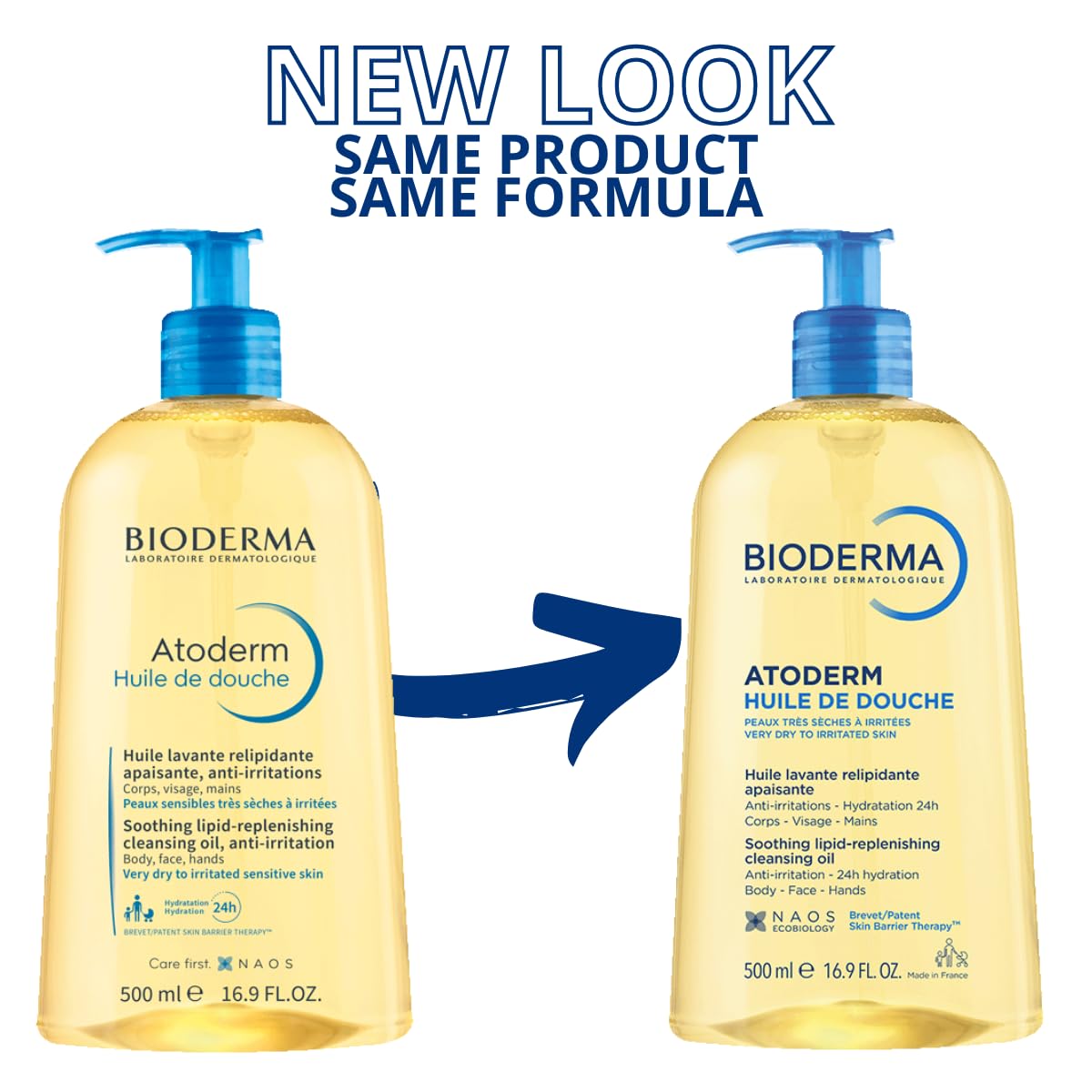 Bioderma Atoderm Shower Oil, Cleansing Oil For Face & Body, Nourishing Cleansing Oil For Dry to Atopic Sensitive Skin For Softer & Smooth Skin For Your Whole Family