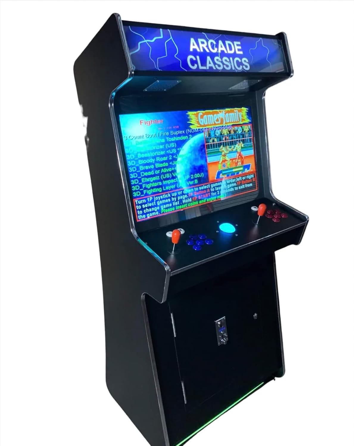 Full Size Commercial Grade Upright Standup Arcade Machine 2 Player 4500 Games 32 inch Screen Black with 2 Shooting Guns
