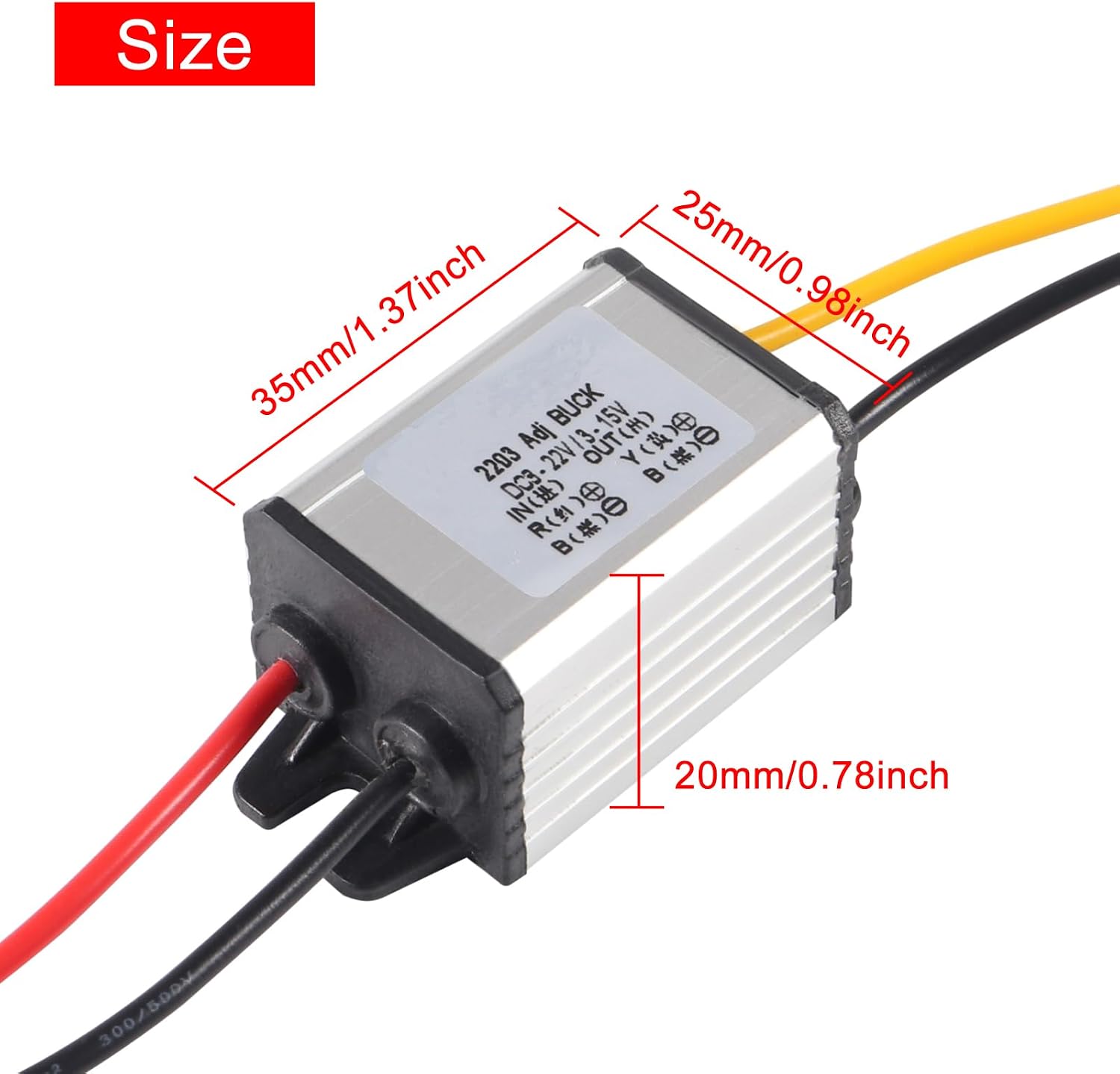 2PCS DC Buck Converter Voltage Regulator DC 8-22V to 3-15V 5V 12V 3A Step-Down Module Waterproof Car Power Converter Compatible with Led Light Car