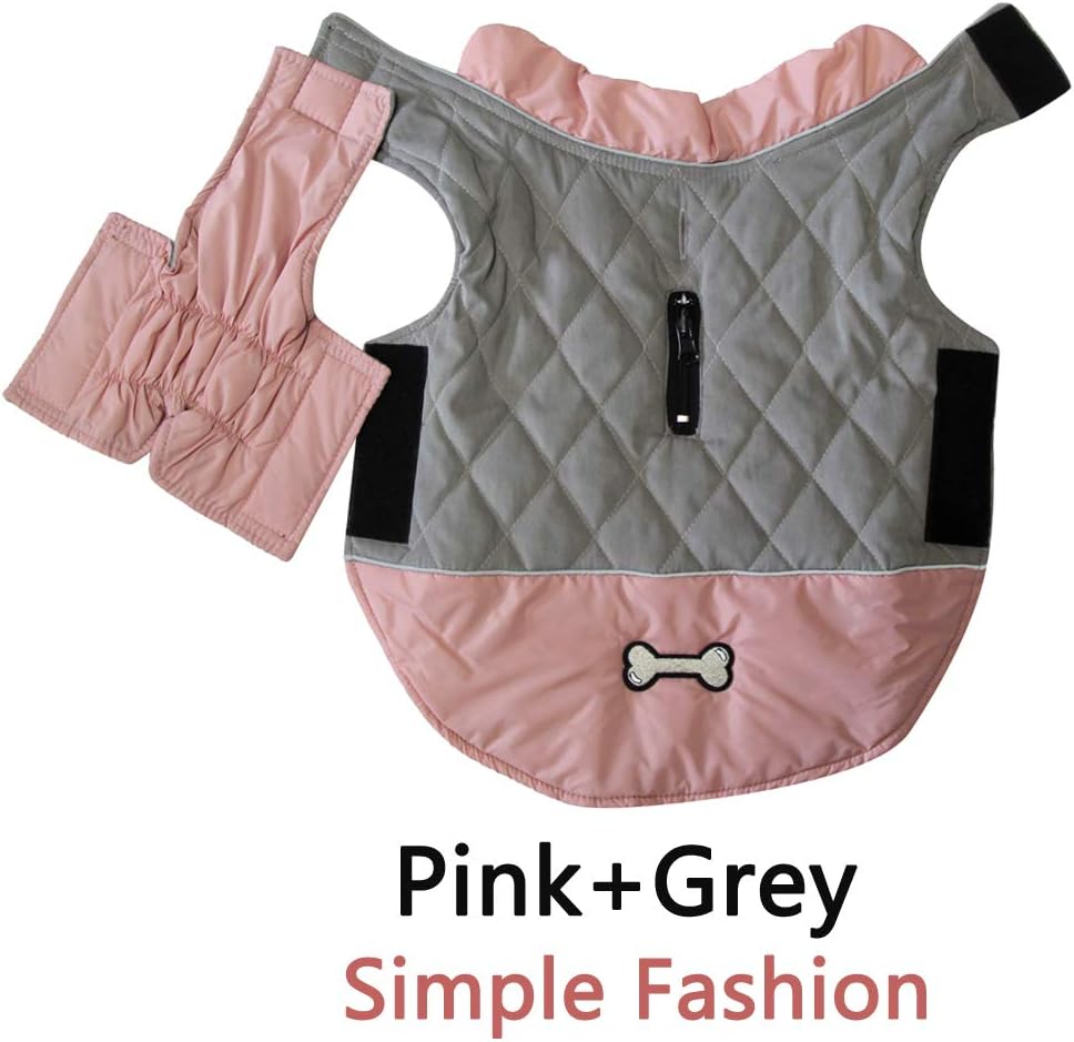Vecomfy Reversible Dog Coat for Small Dogs with 2 Leash Openings