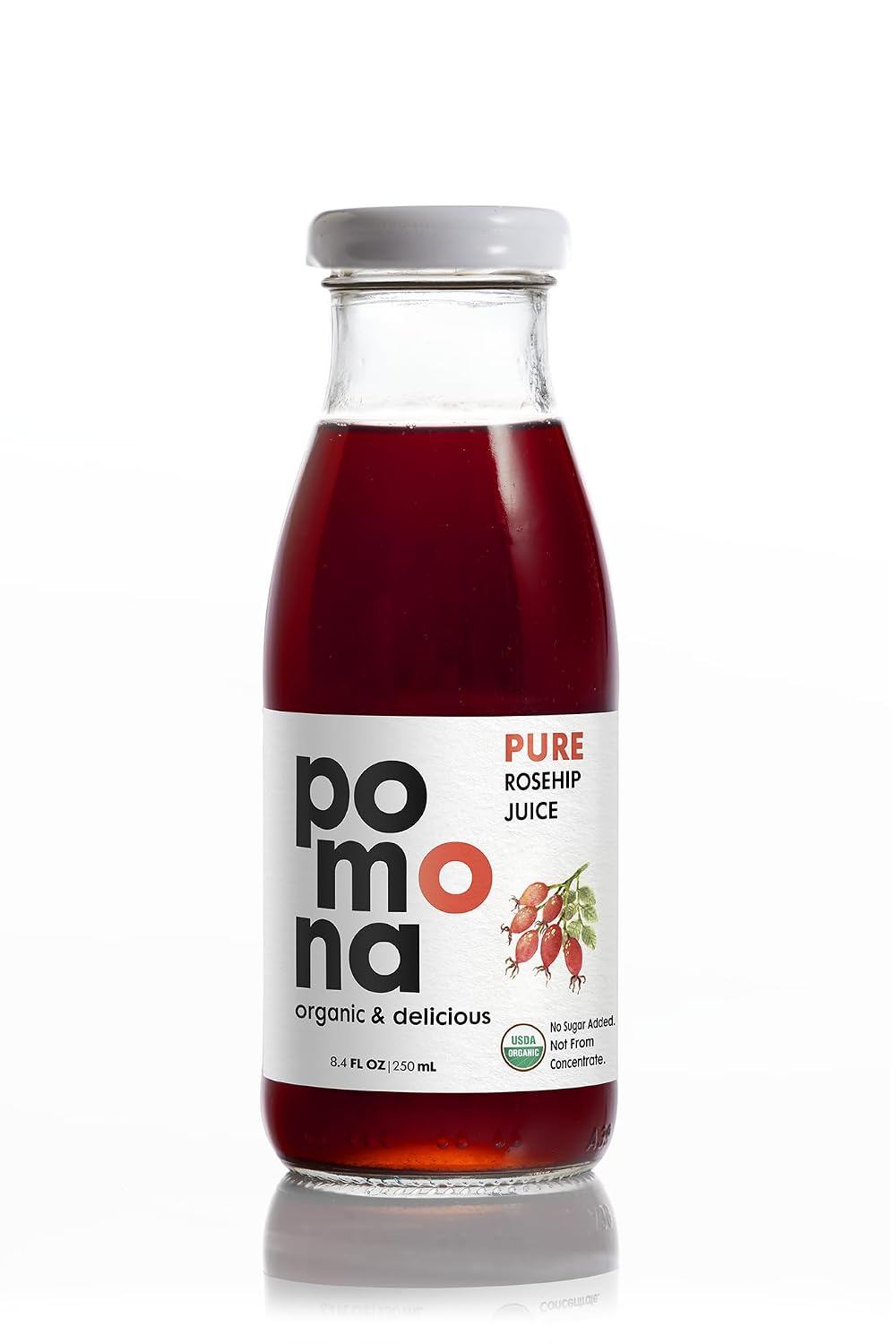 Pomona Organic Pure Black Cherry Juice, Cold Pressed Organic Juice, Non-GMO, No Sugar Added, Not from Concentrate, Gluten Free, Kosher Certified, Preservative Free 8.4 Ounce (Pack of 12),