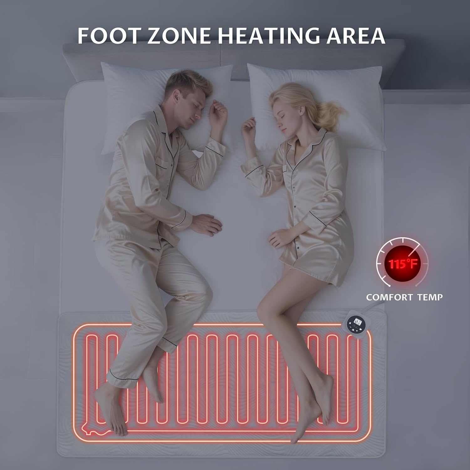 Heated Mattress Pad King, 3D Air Fabric, Preheat & Memory for Cold Winter