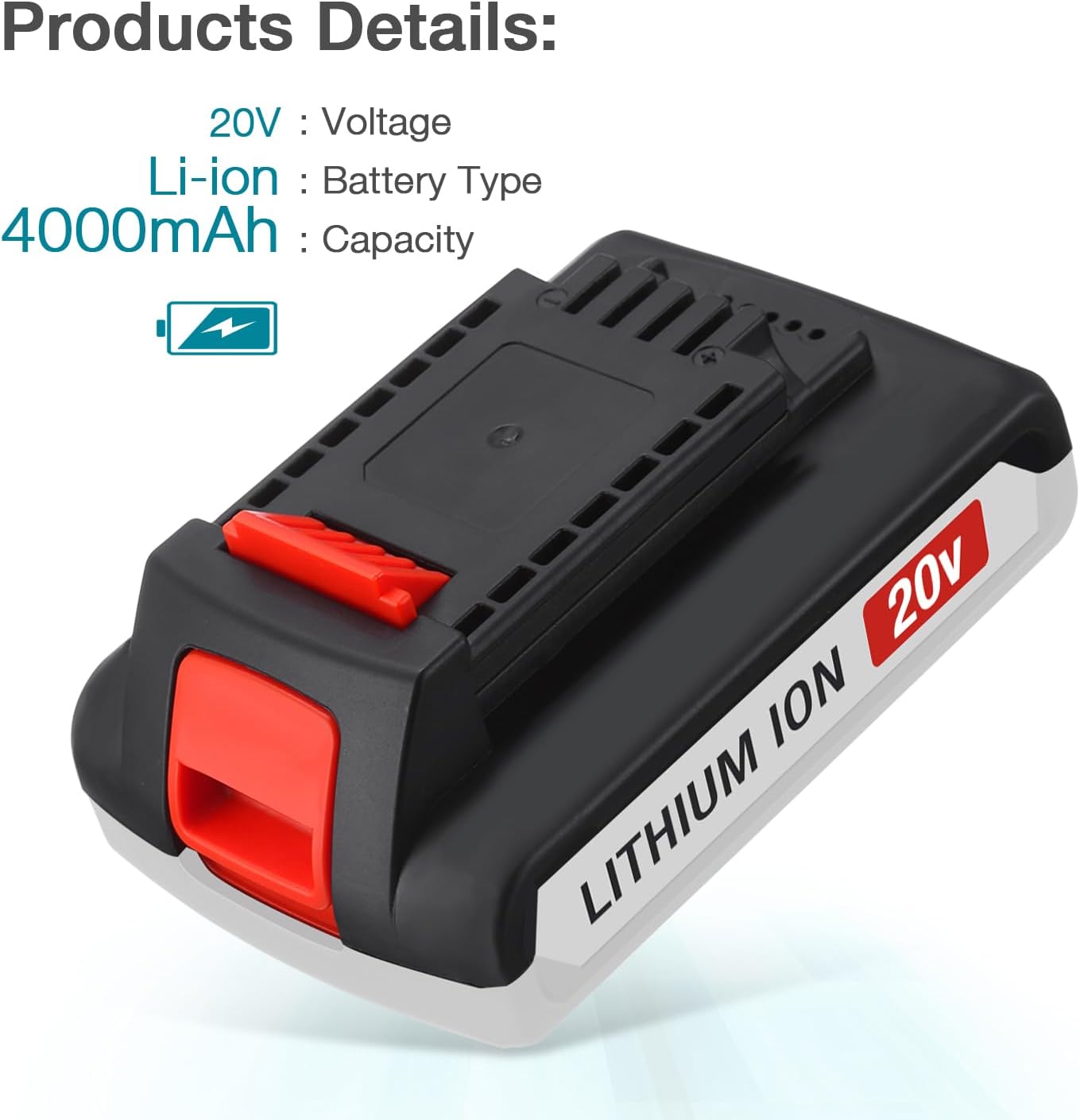 Upgraded 2 Pack 4.0Ah 20v Max LBXR20 Replace Battery for Black and Decker Replacement Weed Eater Battery LBX20 LBX4020 LBXR2020-OPE Cordless Power