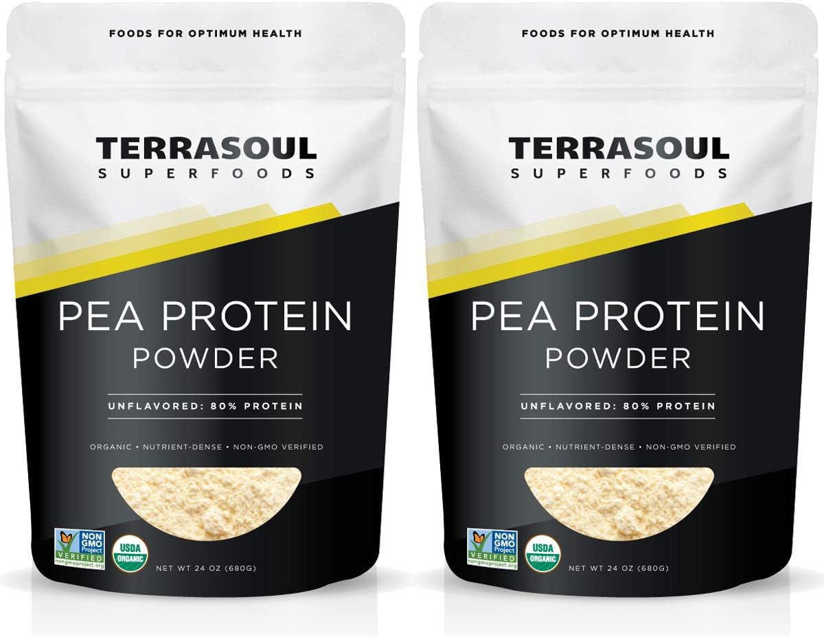 Terrasoul Superfoods Organic Pea Protein (Unflavored, Smooth Texture), 1.5 Pounds