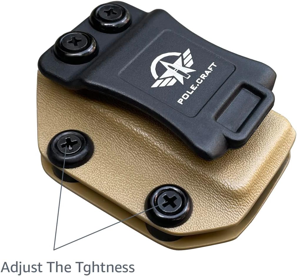 POLE.CRAFT IWB/OWB Magazine Holster Kydex - Mag Carrier Fits: 9mm .40 Double Stack / 9mm .40 Single Stack - P365 1911 Glock 19 19X 17 26 27 28 43 22