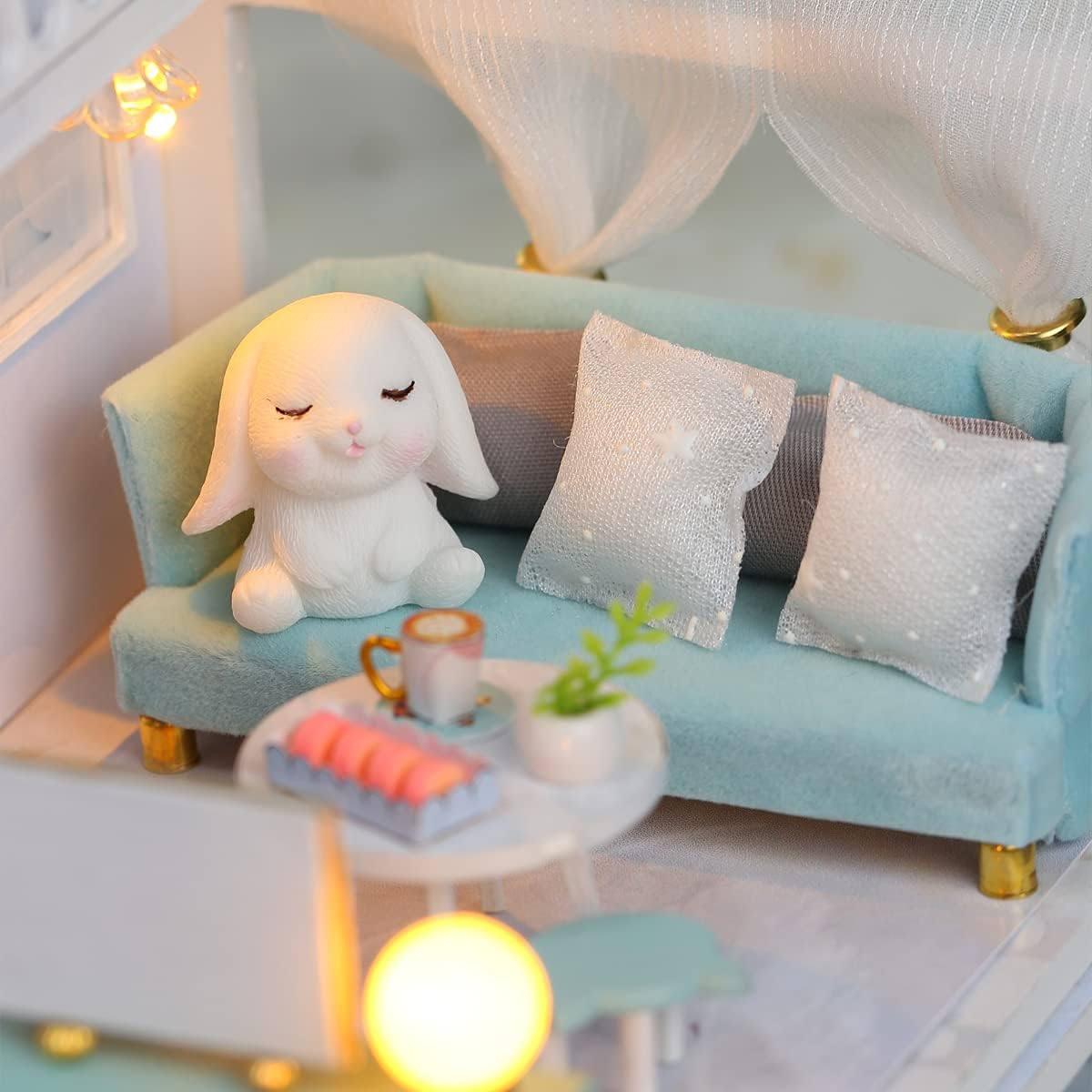 GuDoQi DIY Miniature Dollhouse Kit with Furniture, Tiny House kit 1:24 Scale, Need to Assemble Around 30 Hours