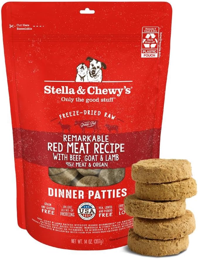 Stella & Chewy’s Freeze Dried Raw Dinner Patties – Grain Free Dog Food, Protein Rich Stella’s Super Beef Recipe – 5.5 oz