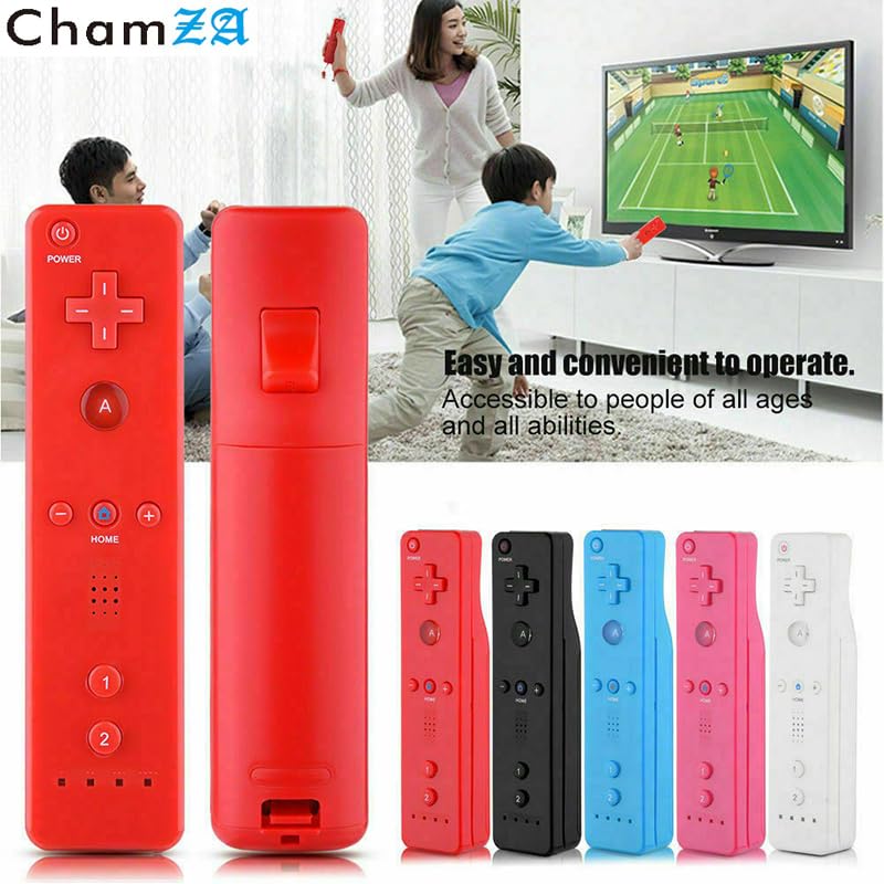 ChamZA Wireless Motion Remote Controller for Wii/Wii U, w/Soft Case & Hand strap (Red)
