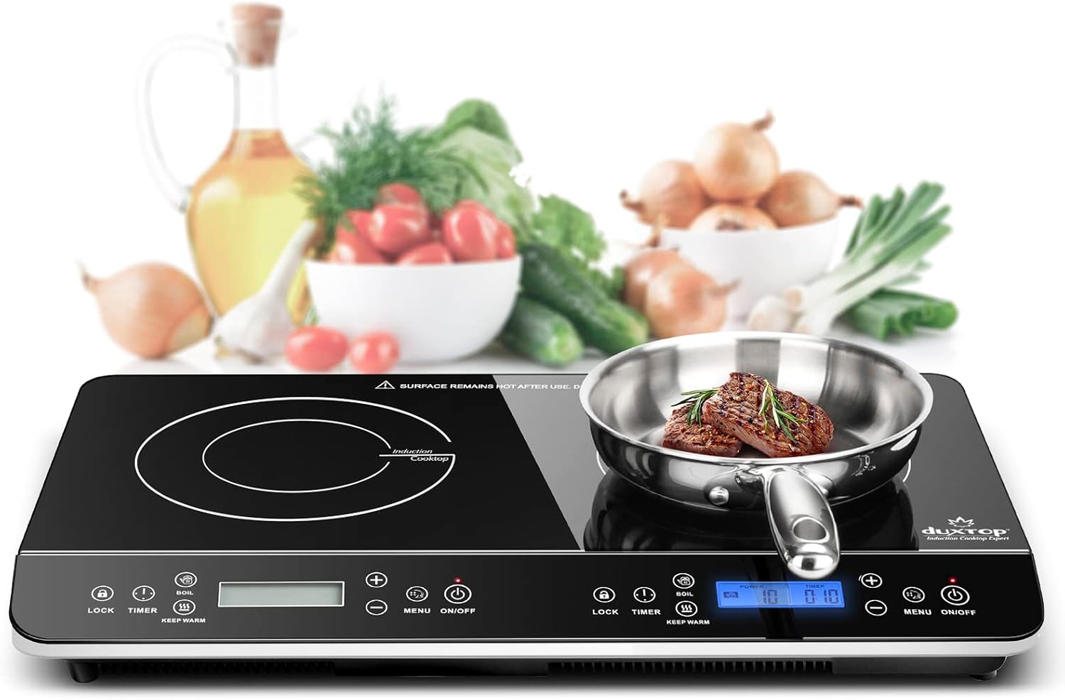 Duxtop LCD Portable Double Induction Cooktop 1800W Countertop Burner 9620LS