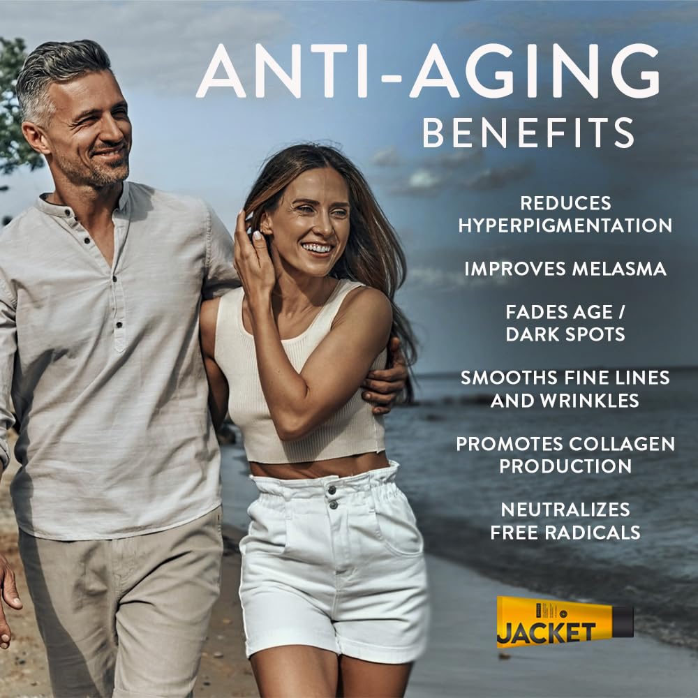 JACKET Sunscreen SPF 50+ | Mineral Sunscreen with Vitamin C | Water Resistant 80 Min, Natural