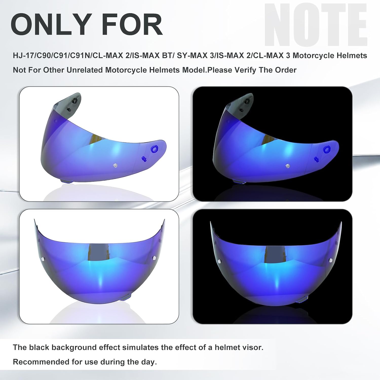 VCOROS C91 Helmet Shield for HJ-17 C90 C91N CL-MAX 2 IS-MAX BT SY-MAX 3 | UV400 Protection,Tinted Face Shield for HJ-17 C90 C91N CL-MAX 2 IS-MAX BT SY-MAX 3 IS-MAX 2 CL-MAX 3 Visor Replacement