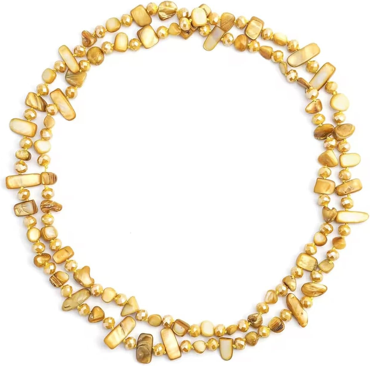SHOP LC DELIVERING JOY Shell Chips Glass Beaded Necklace for Women Jewelry for Women Size 47" Birthday Gifts