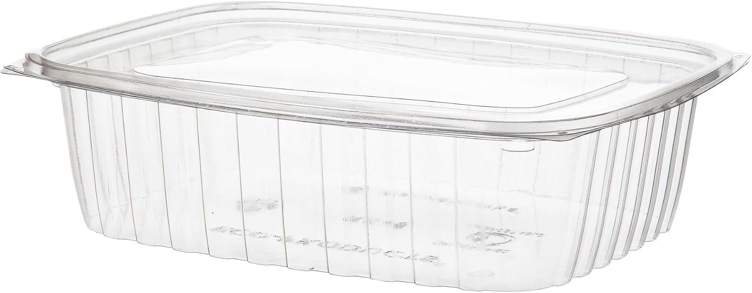 Eco-Products EPRC32 Renewable & Compostable Rectangular Deli Containers - 32oz., 50 Per Pack (Case of 4 Packs), clear