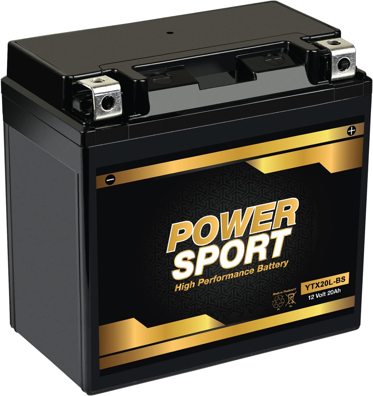 ExpertPower YTX20L-BS 12 Volt Batterry 20Ah SLA AGM Motorcycle Battery for Yamaha YFM660F Grizzly 660 4x4 2002-2008, 275 CCA, Sealed Lead Acid