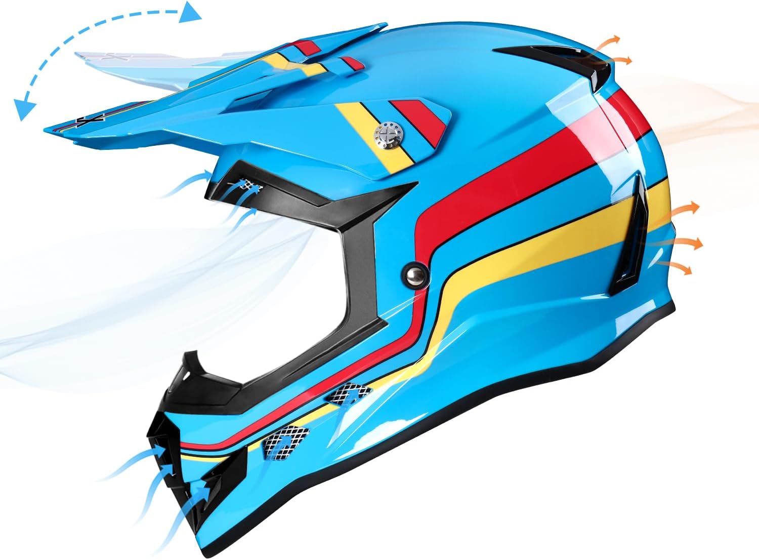GLX GX623 Youth ATV & Dirt Bike Helmet Combo, DOT | Adult-Level Safety for Kids: Premium, full-grown protection engineered into a comfortable, youth-sized package