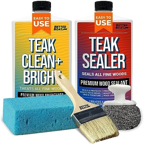 Teak Cleaner and Brightener for Wood, Teak Oil or Sealer for Boats, Indoor