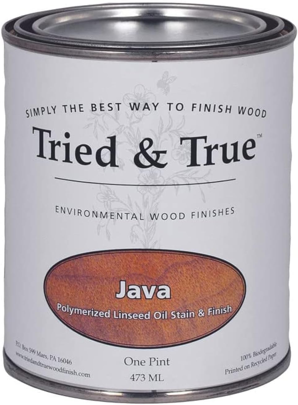Tried & True Dark Walnut Stain & Finish, Pint | Linseed Oil Natural Wood Stain, Ideal for Home Improvement, Furniture, & Kitchen Wood Projects, Pigmented Danish Oil