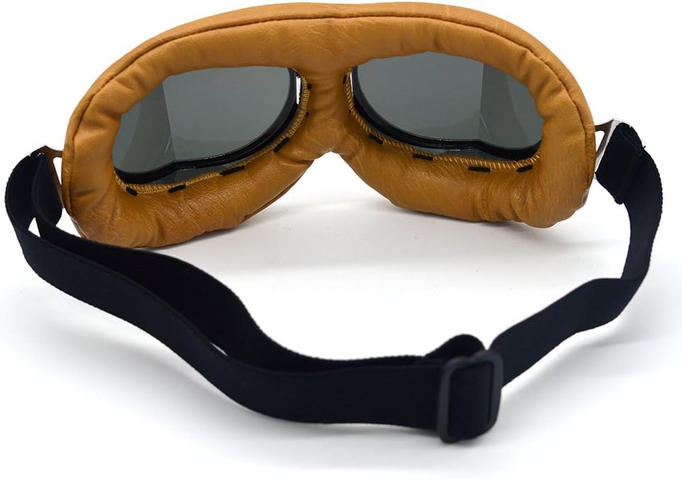 Motorcycle Goggles Anti Fog&Wind&Dust&Sand Aviator Pilot Motocross | Dirt Bike Atv Riding Goggles with Yellow Lens,Fit Over Glasses or Helmet