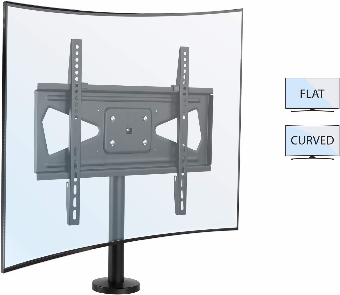 Mount-It! Bolt Down TV Stand, Anti-Tip Swivel Tabletop TV Mount for 32"–55" Screens up to 110 lbs, VESA 100x100 to 400x400, TV Base Replacement