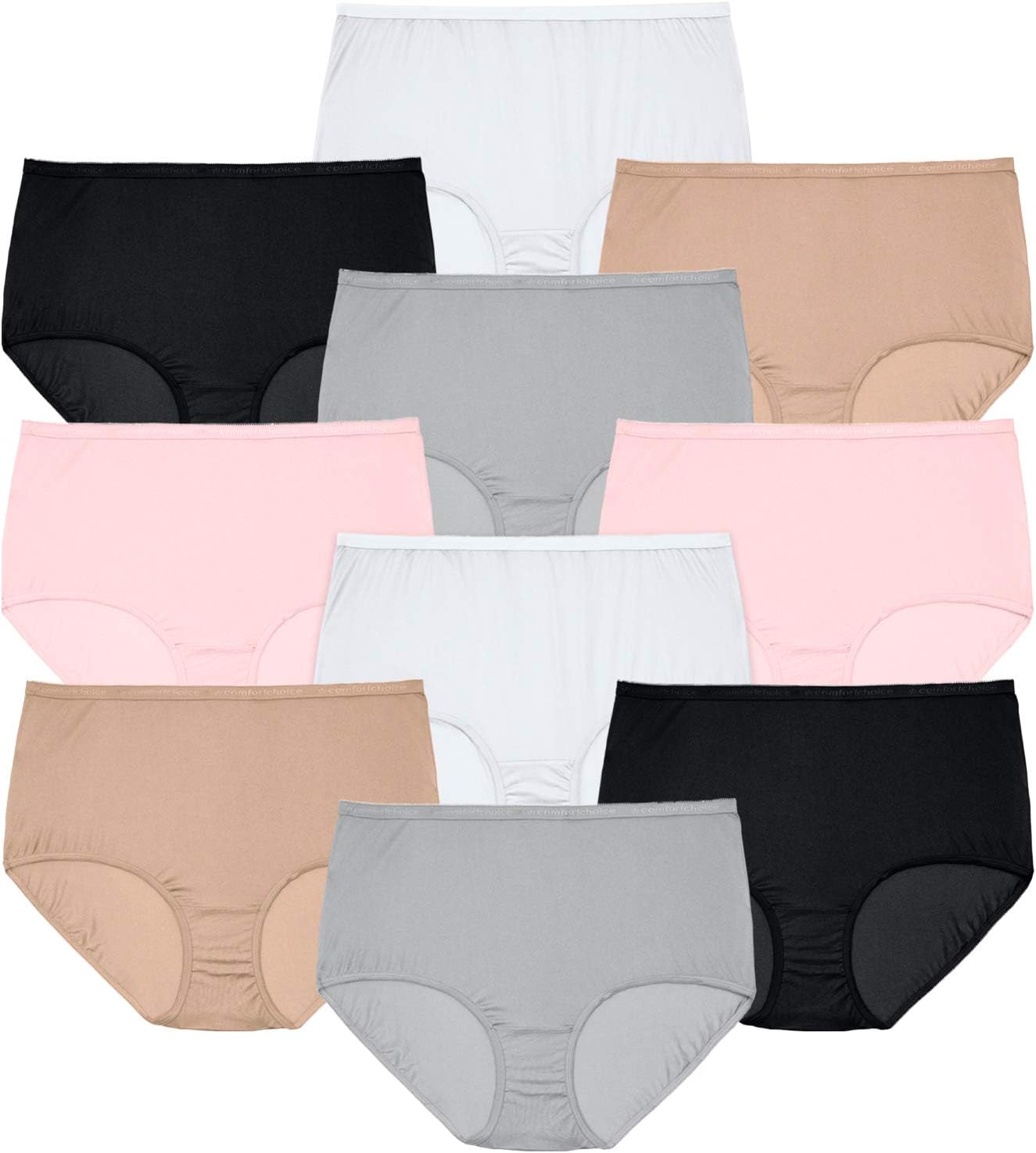 Comfort Choice Full Coverage Cotton Brief 10-Pack