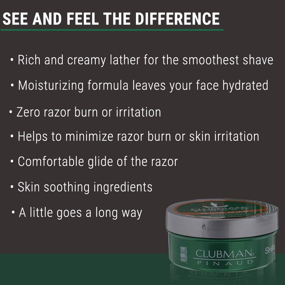 Clubman Shave Soap – Classic Shaving Soap for Men, Smooth & Comfortable Shave, Premium Men’s Grooming, 2.0 oz
