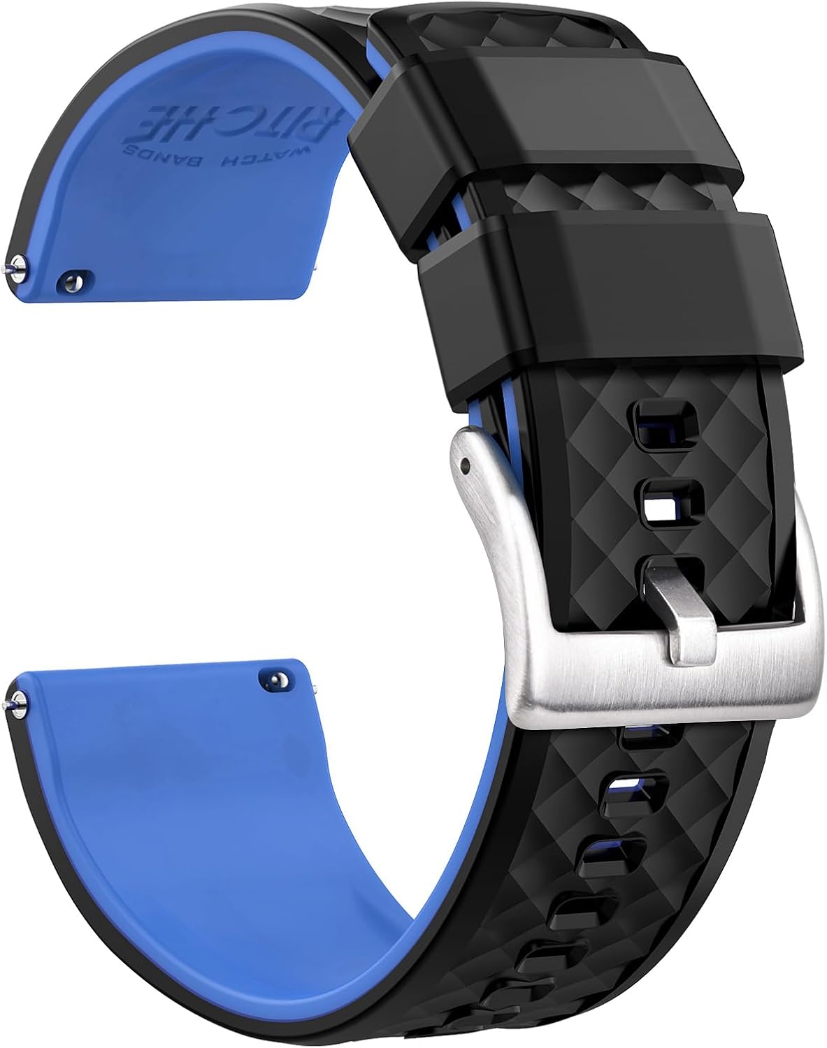 Ritche Christmas Gift Silicone Watch Bands 18mm 20mm 22mm 24mm Quick Release Rubber Watch Bands for Men, White Elephant Gifts