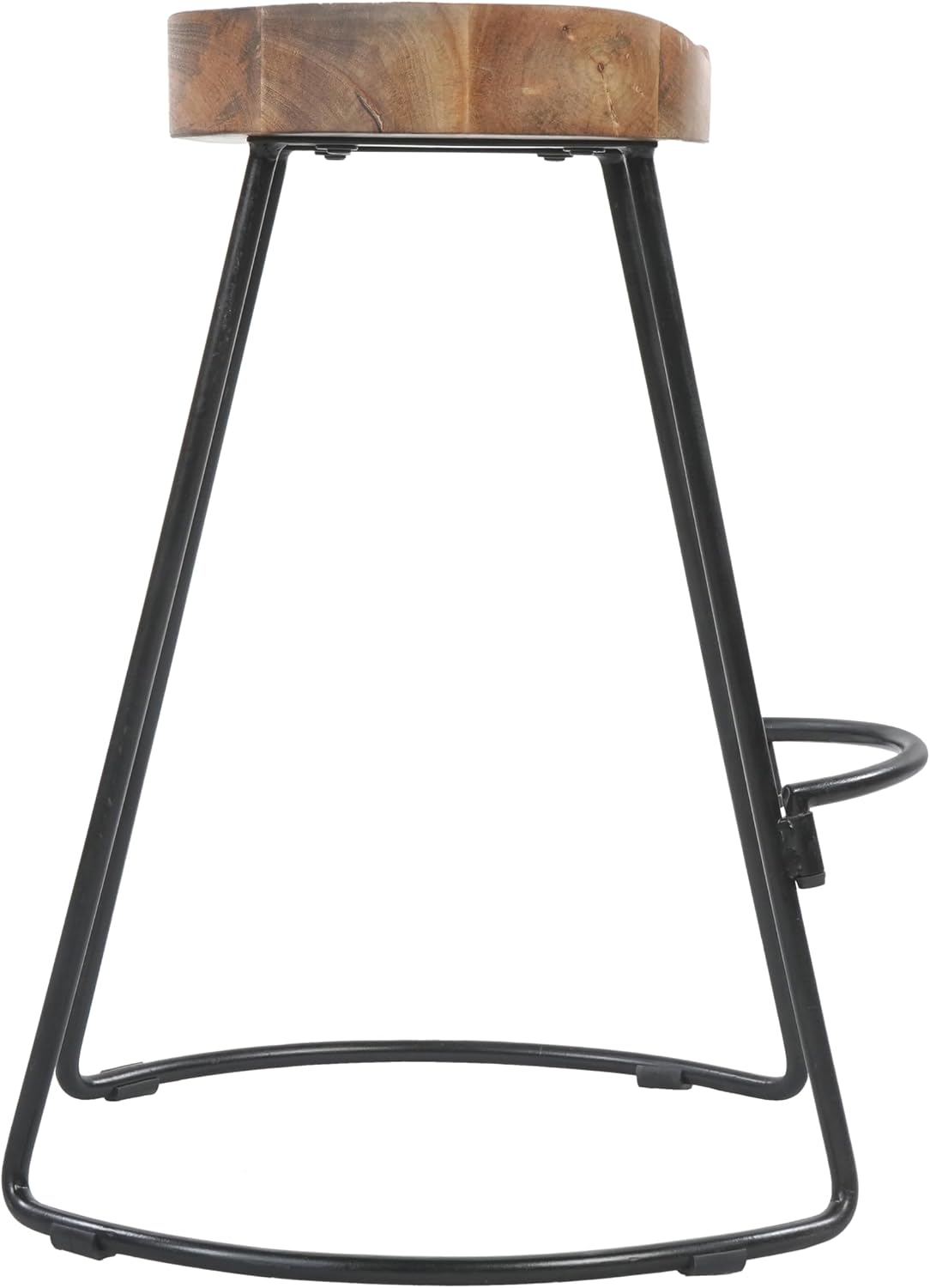 The Urban Port 24 Inch Wooden Saddle Seat Barstool